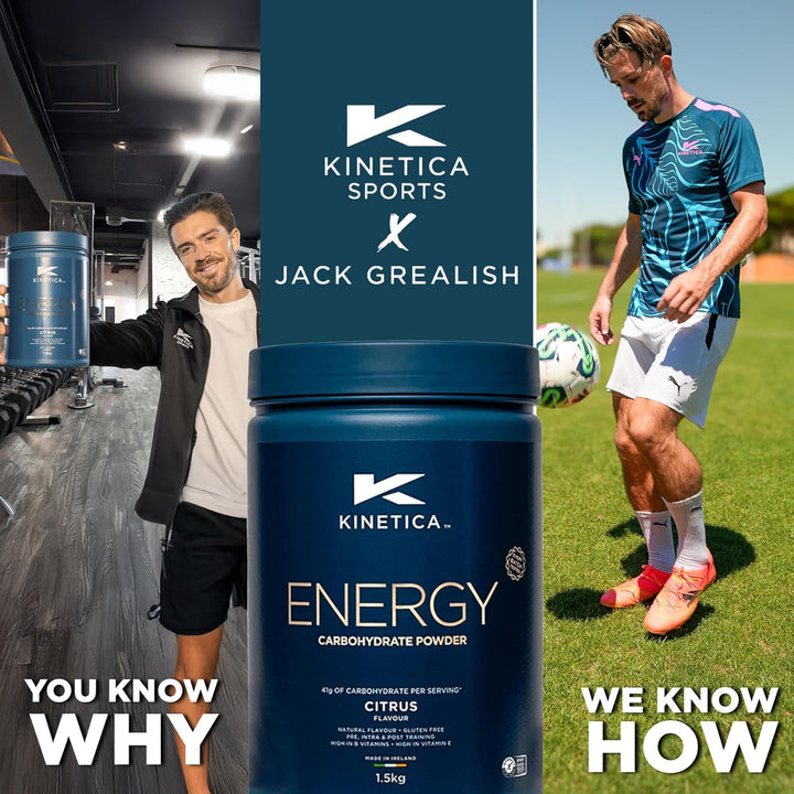 Sports Energy Powder - Citrus Flavour | 41G Carbs/Serve, 30 Servings/1.5Kg | 3:1 Glucose to Fructose Ratio | High in Vitamin B1, B5, B6, B7, B12 | Instant Energy Carbohydrate Drink