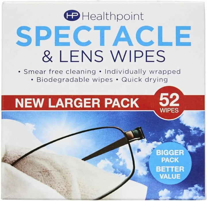 Spectacle Wipes, Extra Value 52 Pack, 2 Packs (104 Wipes!)