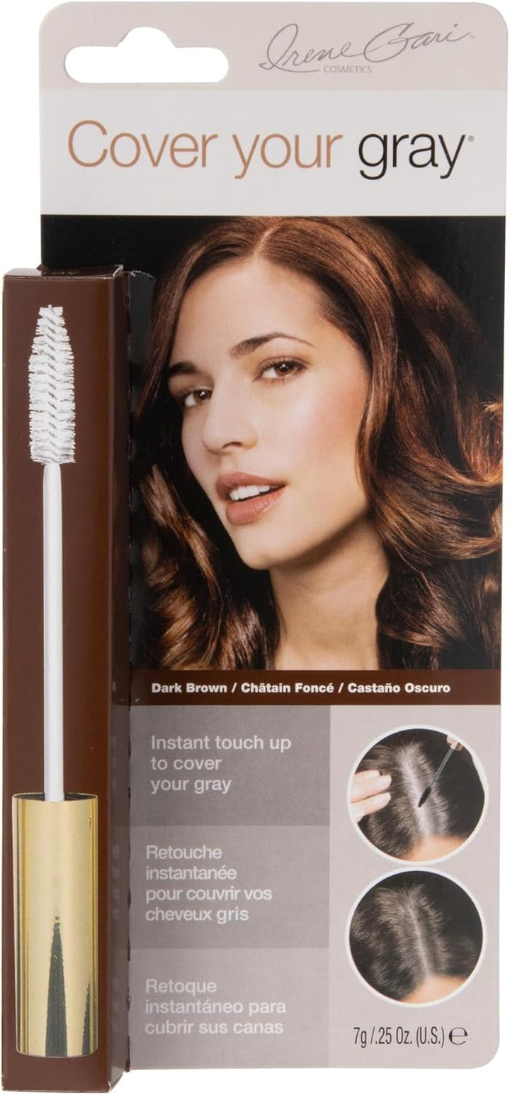 "Irene Gari" Instant Touch up to  Brush in Hair Mascara (Dark Brown) 0.25 Oz