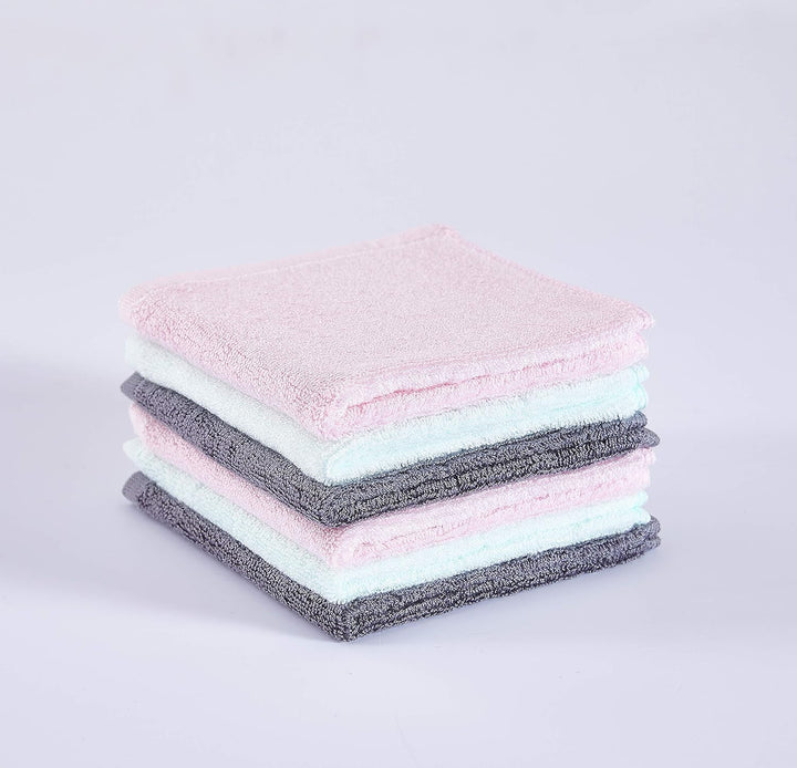 Flannel Face Cloth (6-Pack) - Bamboo Face Cloth Ultra-Soft & Baby Wash Cloth for Baby'S Sensitive Skin - Size 10"X10" Face Flannels - Face Cloths for Washing Face- Antibacterial Adult Flannel