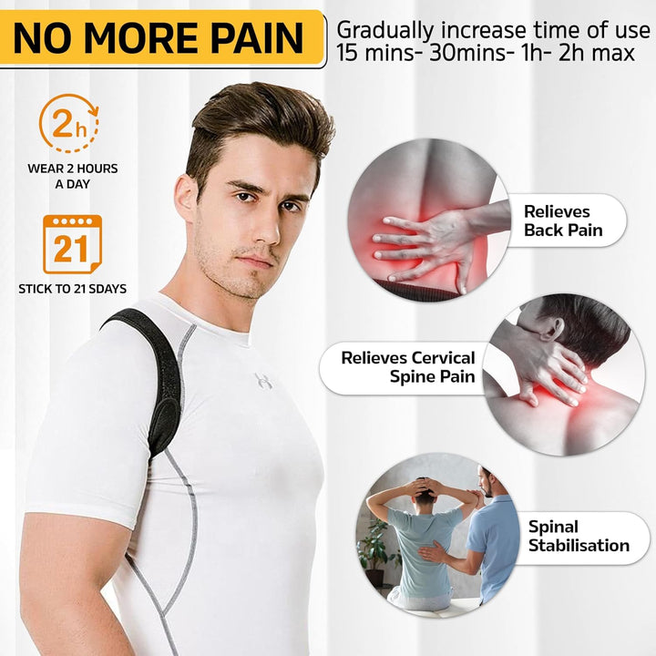 Back Correction Belt for Women and Men: Improve Posture Correct Hunchback Slouching Invisible under Clothes - Adjustable Lightweight Upper Back Brace for Neck Shoulder & Upper Back Pain Relief
