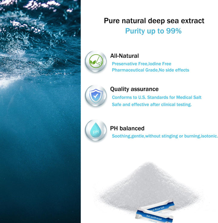 100 Saline, Neti Pot Salt, Individually Wrapped Saline for Neti Pots, Nasal Irrigation, and Squeeze Bottles & Sinus Relief | Sinus Care