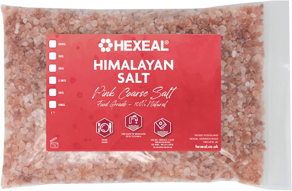 Himalayan Pink Salt 2Kg – 2Kg Bag of Coarse, Food Grade Salt – Suitable for Seasoning & Cooking – 100% Natural Salts for Soothing Baths, Beauty & Cosmetics