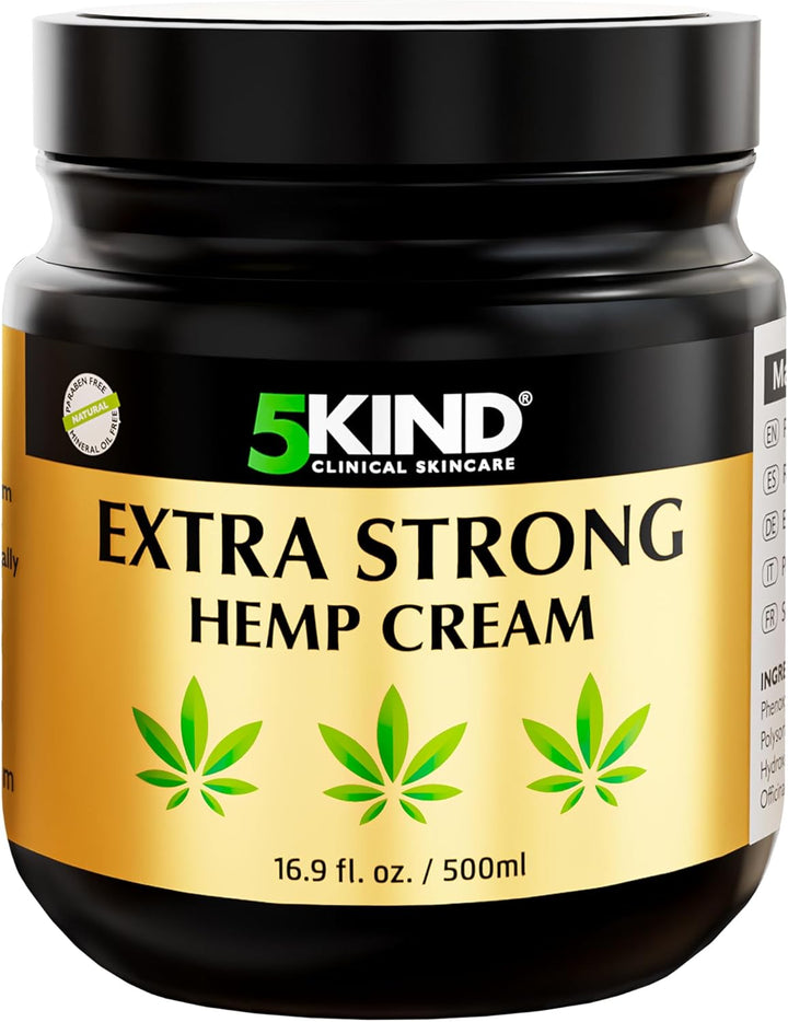Extra Strong Hemp Cream 300Ml - High Strength Hemp Oil and Arnica Cream - for Massaging Joints & Muscles, Lower Back, Feet, Knees, Neck & Shoulders - Rich in Natural Extracts