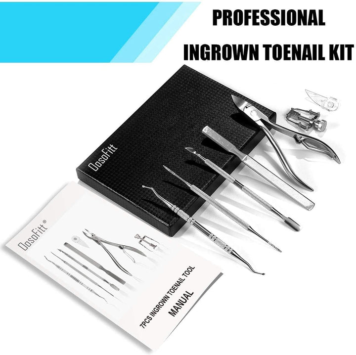 Toenail Clippers Set 7Pcs, Staineless Steel Ingrown Toenail Tool Kit, Professional Toe Nail Nippers Set for Ingrown & Thick Nail, Surgery Grade Manicure Pedicure Tool by
