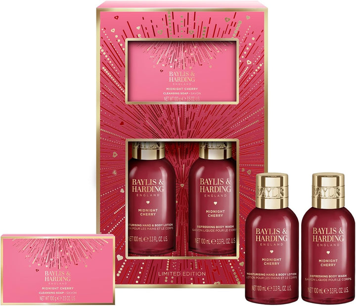 Midnight Cherry Luxury Pamper Present Gift Set - Vegan Friendly