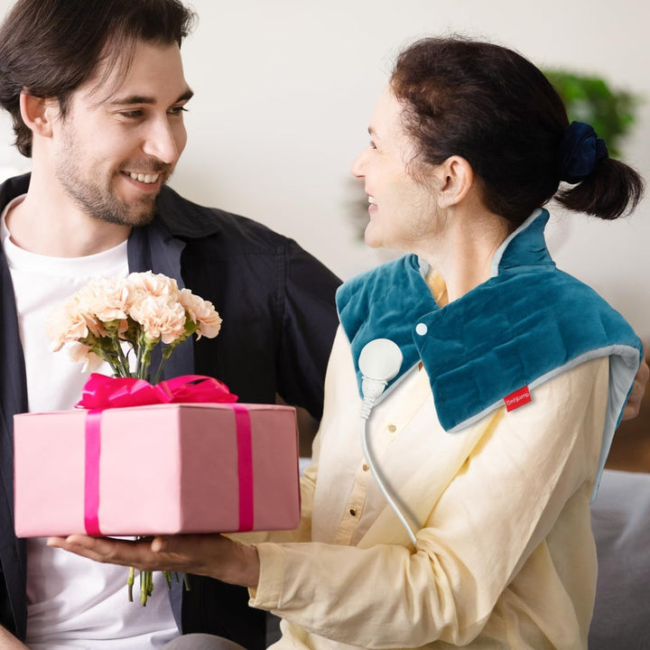 Fully Weighted Neck and Shoulder Heat Pad, 2.2Lb Electric Neck Heating Pad with 9 Heating Levels, Auto-Off Timers, Heated Neck Wrap for Pain Relief, Muscle Tension, Neck and Shoulder Warmer