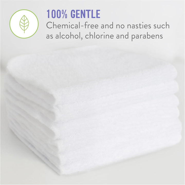 , Reusable Baby Wipes - Everyday - Eco-Friendly, Chemical-Free, Double-Sided Washable Wipes, Pack of 10, Cloud