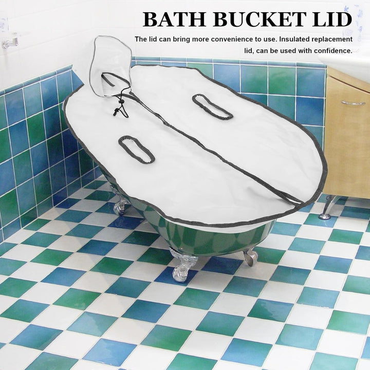 Foldable Tub Lid for Soaking Bucket Insulated Bath Cover with Smooth Surface Easy to Install Plastic Replacement Lid for Home Spa Massage Use