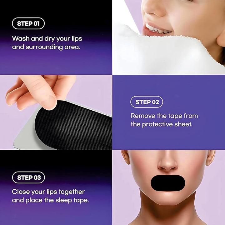 Mouth Tape| Snoring Aids for Women & Men| Mouth Tape for Sleeping | Sleep Aid to Improve Nasal Breathing| Sleep Tape| 30 Hypoallergenic anti Snoring Strips (Black)
