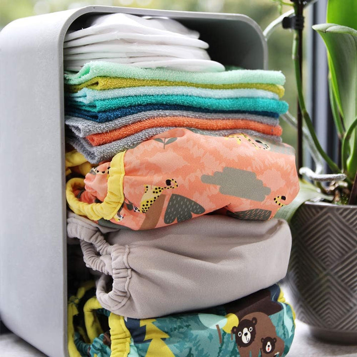 Pop-In Reusable Bamboo Wipes - 10 X Washable Baby Wipes 20X15Cm Pastel Colours Extra Soft & Reusable for Baby'S Hands & Face