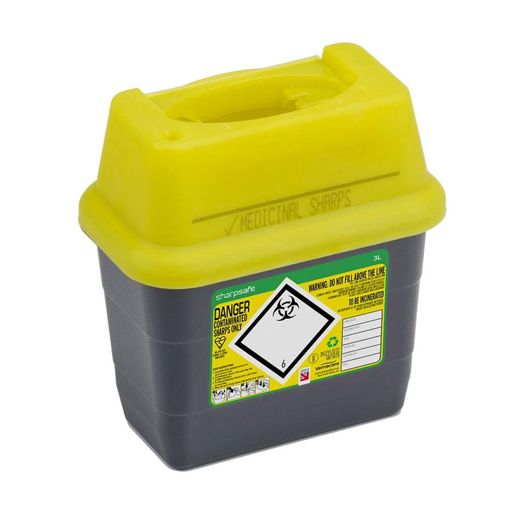 3 Litre 5Th Generation Yellow/Grey -Sharps Bin Clinical Waste Disposal