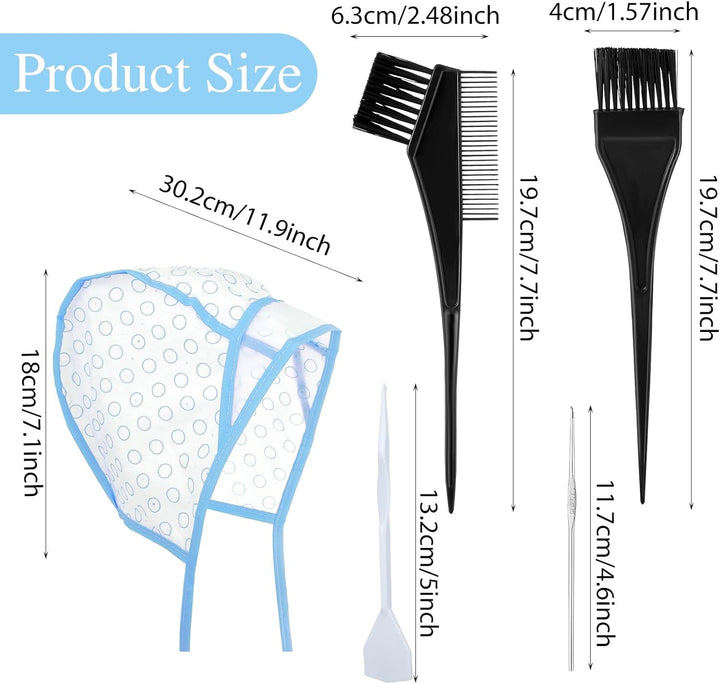 12 Pcs 4 Sets of Highlight Cap with Hooks, Hair Highlighting Caps, Highlight Hair Coloring Frosting Dye Kit for Salon Hair Dyeing Hairdressing (Purple+Blue)