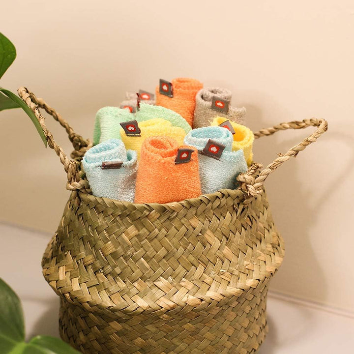 Pop-In Reusable Bamboo Wipes - 10 X Washable Baby Wipes 20X15Cm Pastel Colours Extra Soft & Reusable for Baby'S Hands & Face