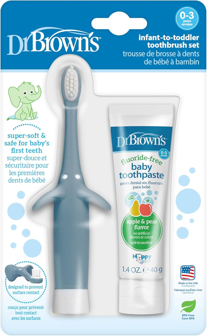 Infant-To-Toddler Toothbrush & Toothpaste Combo Pack (Blue)