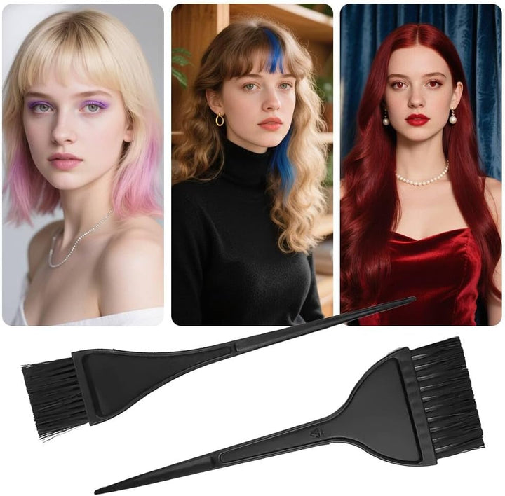 2Pcs Hair Coloring Brush,Salon Grade Haír Tint Brush,Hair Dye Brúsh,Single-Sided Haír Dyeing Comb Brúsh for Háir Salon Use,Diy Coloring,Highlights,Háir Bleaching (Black,Large + Medium)
