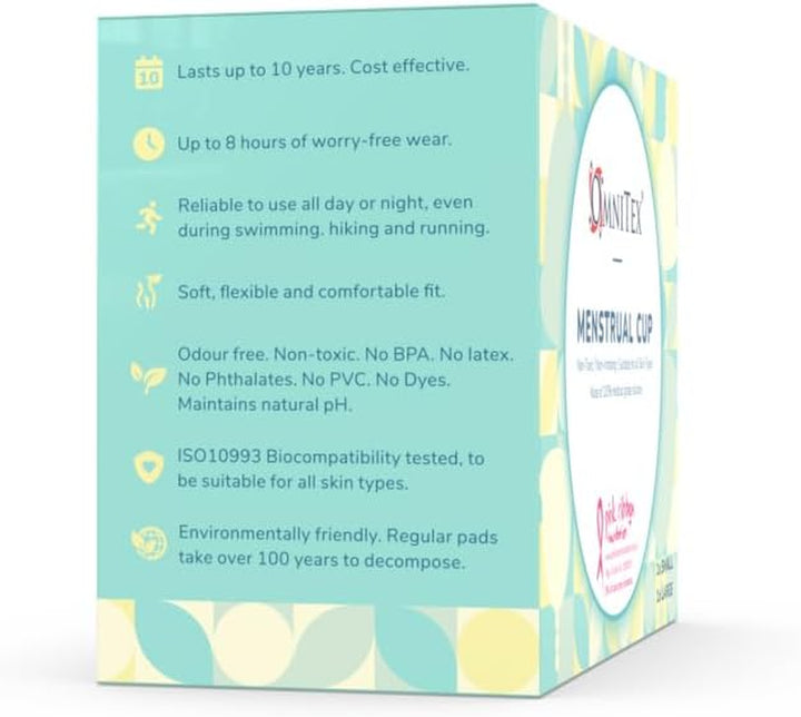 2Pk  Menstrual Cups for Breast Cancer | 100% Pure Medical Grade Silicone | Safe Eco-Friendly Tampon & Pad Alternative | Non-Toxic ISO10993 Tested | BPA & Latex-Free, Mix Pack Small & Large Cup
