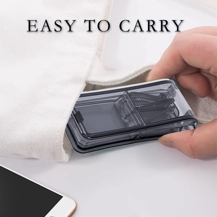 Pill Tablet Cutter for Small or Large Pills, Pill Splitter with Blade for Pills and Tablets Cut in Half Quarter (Black)