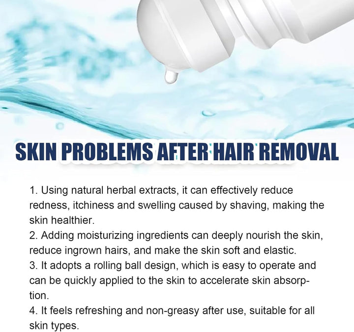 Razor Bumps Treatment for Women and Men, after Shave Solution Roll-On for Ingrown Hairs, Razor Bump Treatment for Face,Neck, Legs, and Underarm Area, Ingrown Hair Serumazor，Smooth Skin(90Ml)