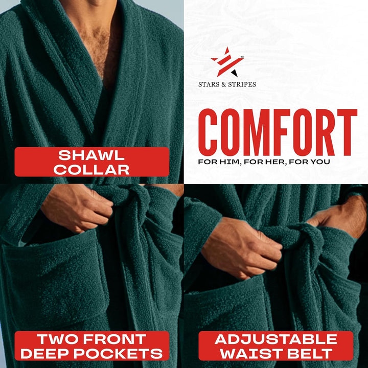 Fuschia Hot Pink Bathrobes Soft Cotton Terry Robes Gowns Bath Robe