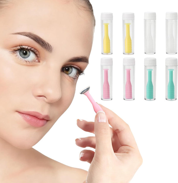 8PCS Contact Lens Remover Tool, Soft Silicone Contact Lenses Applicator with Suction Holder, 4 Colors Lens Remover Inserter for Travel Outdoor and Daily Use