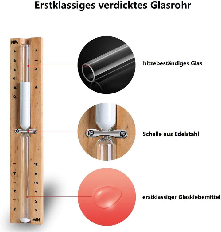 Wooden Sauna Hourglass 15 Minutes Sauna Clock Wall Mount Rotating Sand Sauna Timer