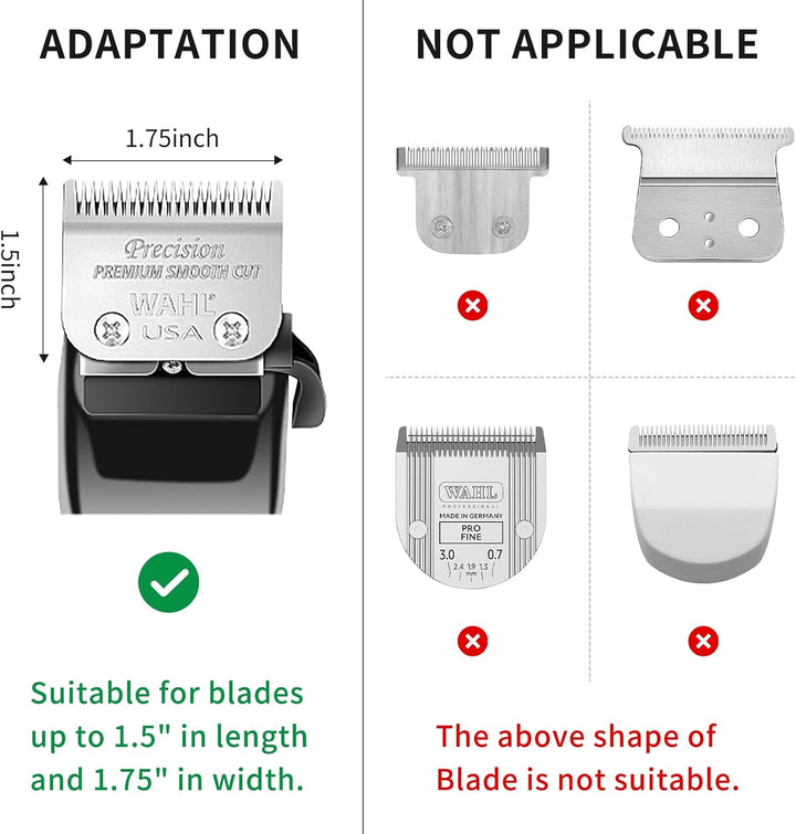 Clipper Guards Cutting Guides for Wahl Hair Clippers with Metal Clip of Model 1.25 in & 1.5 in & 1.75 in & 2 in & 2.25 in & 2.5 In, Fits Most Full Size Wahl Clippers (6PCS, Black)