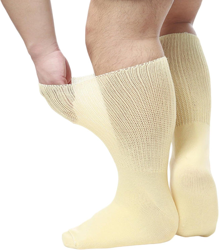 Extra Width Diabetic Socks Men Women Wide Edema Sock for Swollen Feet anti Slip Cast Bariatric Hospital Unisex None Binding Diabetic Hospital with Grip