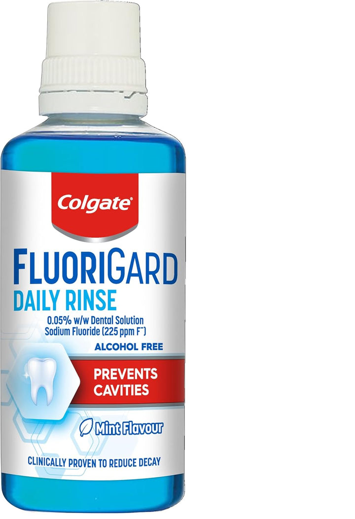 Fluorigard Fluoride Rinse (Alcohol Free) Mouthwash 400 Ml, Prevents Tooth Decay, Strengthens Enamel, Prevents Mineral Loss, Mint Flavour