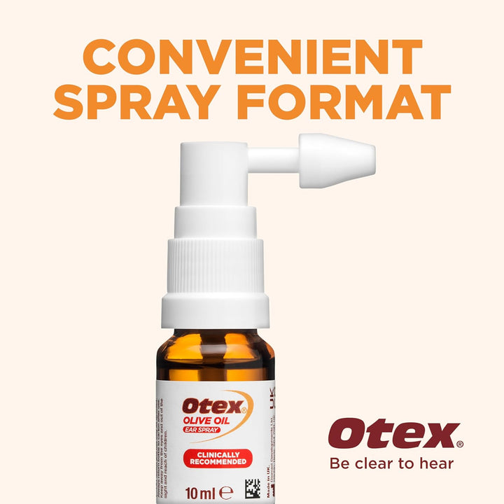 Olive Oil Ear Spray for Natural, Gentle Removal of Excessive, Hardened Ear Wax. Bottle with Spray Applicator 10Ml