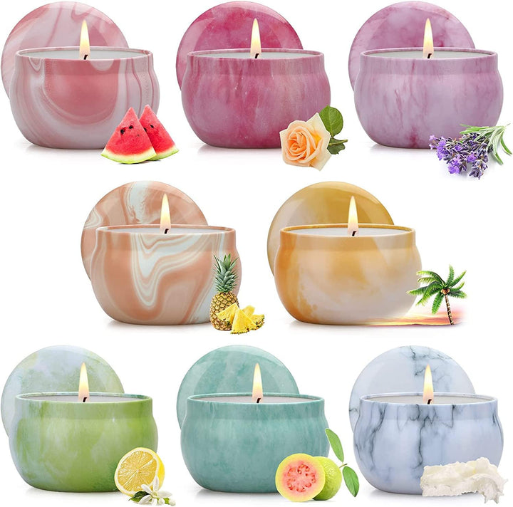 Candles-Scented Candles Gifts for Women,9 Pack Soy Wax Candle Set for Female Friend-Long Burning Aromatherapy Tin Candles for Birthday,Mother,Eid,Anniversary