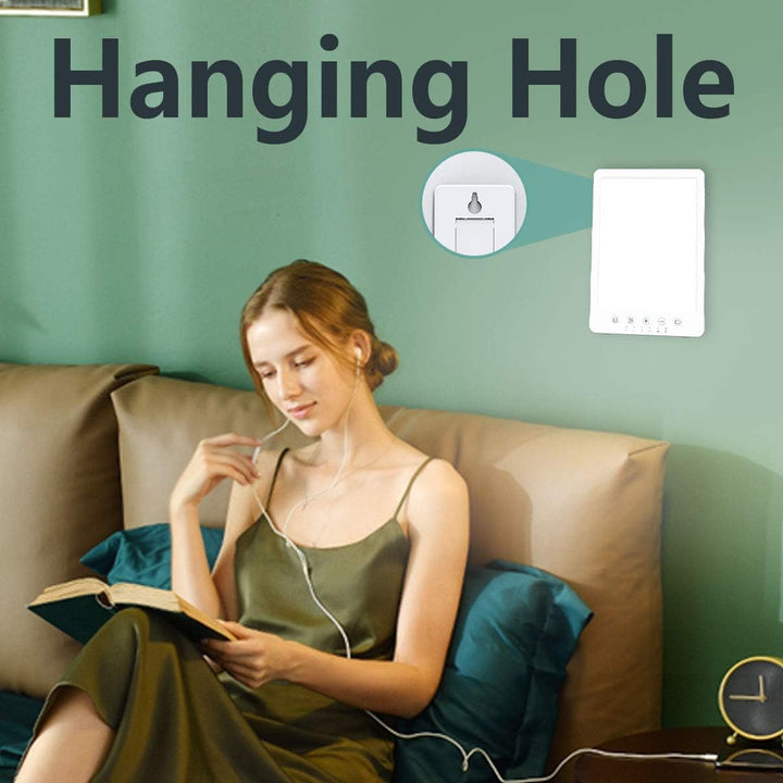 Sun Lamp 10000 Lux LED Energy Therapy White Warm Light with 7 Timer and 10 Adjustable Brightness and with Memory Function and 2 Flexible Placement. (White)