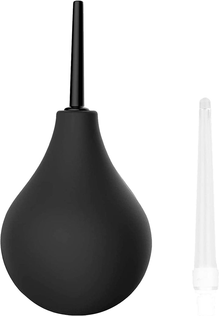 Enema Bulb 224Ml for Men and Women - Reusable Colon Cleansing Douche for Constipation - UKCA, CE & FDA Certified - Includes 2 Slim Nozzles (1 Soft, 1 Hard)