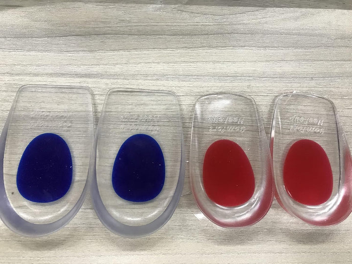 2 Pairs Gel Heel Cups, Silicone Heel Cup Pads for Plantar Fasciitis, Heel Spur & Achilles Pain, Gel Heel Cups and Cushions Absorbing Support (L)