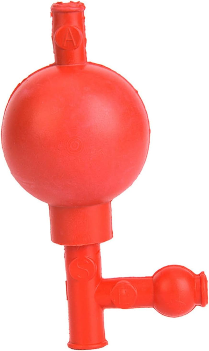 Rubber Safe Quantitative Pipette Ball Red Suction Bulb with 3 Openings for Lab Use