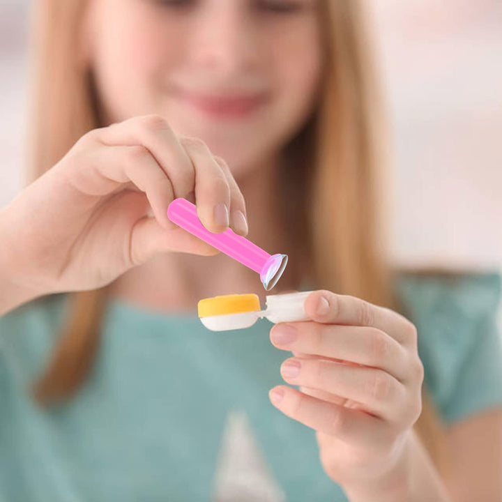 Silicone Contact Lens Inserter, 4 Pcs Contact Lense Applicator Lens Suction Holder Soft Contact Lens Remover Portable Travel Lens Remover for Home Travel Outdoor Exercise