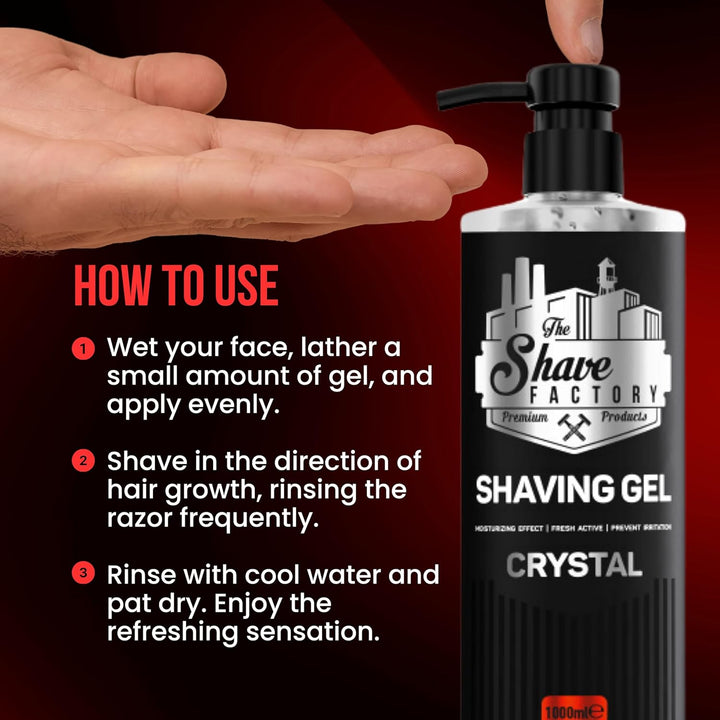 Shaving Gel with 25% More Free - Moisturizing Effect Fresh Active Product for Professional Barbers/Hairdressers and Traditional Shaving Enthusiasts.