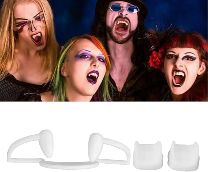 Horrible Creepy Fake Teeth Brace, Retractable Role Playing Fake Fangs, Plastic Material for Halloween Party