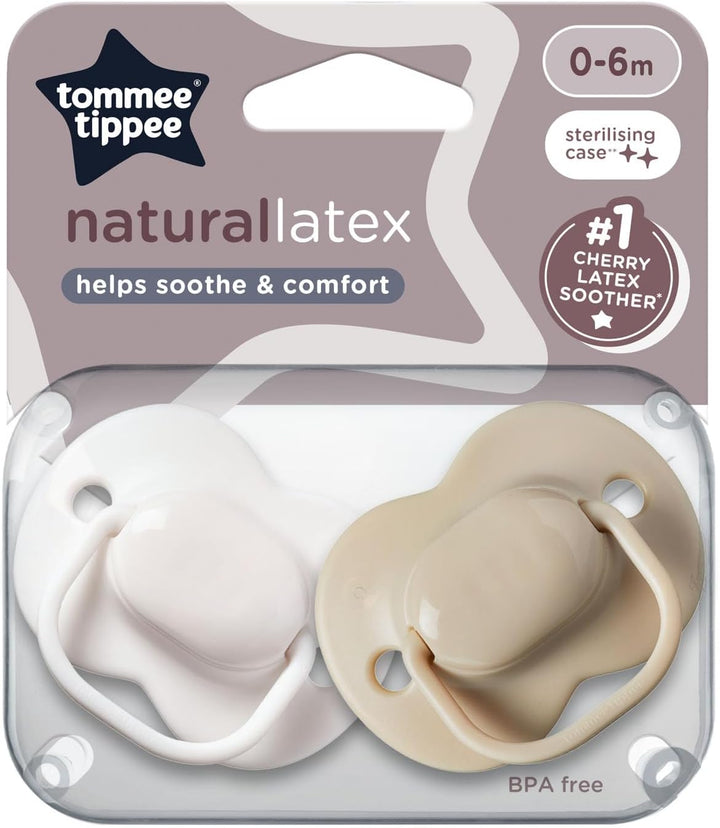 Cherry Latex Dummies, 18-36 Months, Pack of 2 Dummiess with 100% Natural Latex Baglet