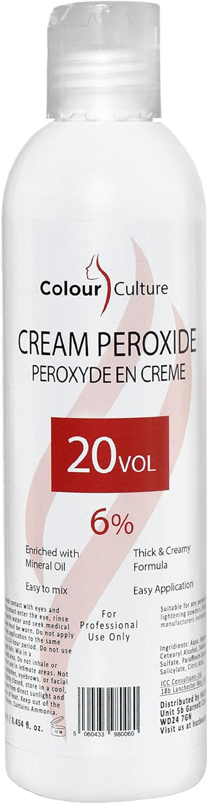 Cream Peroxide 6% 20 Volume-1 Litre, Cream Hydrogen Peroxide Activator Developer for Hair Colouring & Bleach, Works with All Brands of Hair Bleach, Hair Colour/Tint & Lightening Powder