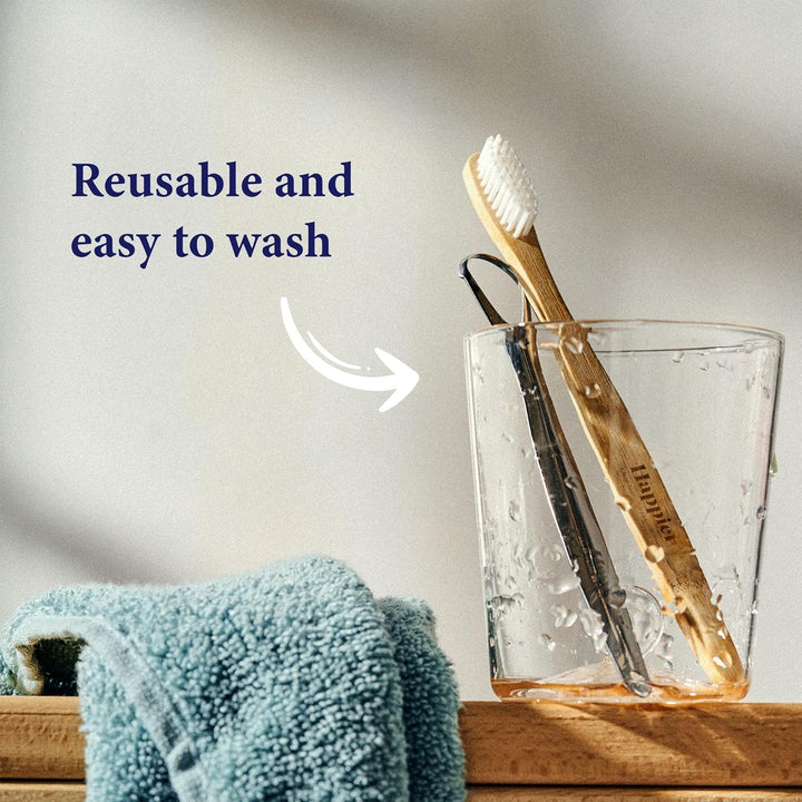 Tongue Scraper - Stainless Steel Tongue Scrapers for Adults - Plastic Free Tongue Cleaner with Ergonimic Handle Restore Fresh Breath for Men and Women