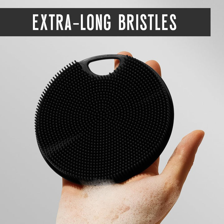 ® Silicone Body Scrubber - Premium Body Brush for Sensitive Skin, Body Exfoliator, Shower Scrubber, Silicone Loofah, Exfoliating Body Buffer for Men & Women - Charcoal