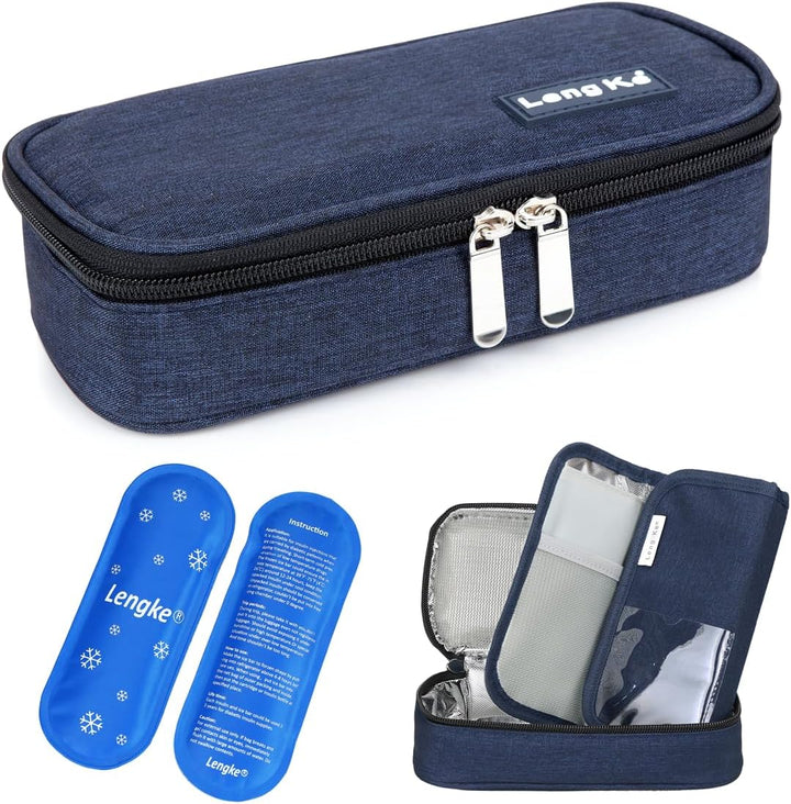 Insulin Cooler Ice Pack - Reusable Ice Packs Medicine Cool Bag for Diabetic Insulin Cooler Travel Case, Nylon Ice Bags (2 Packs)