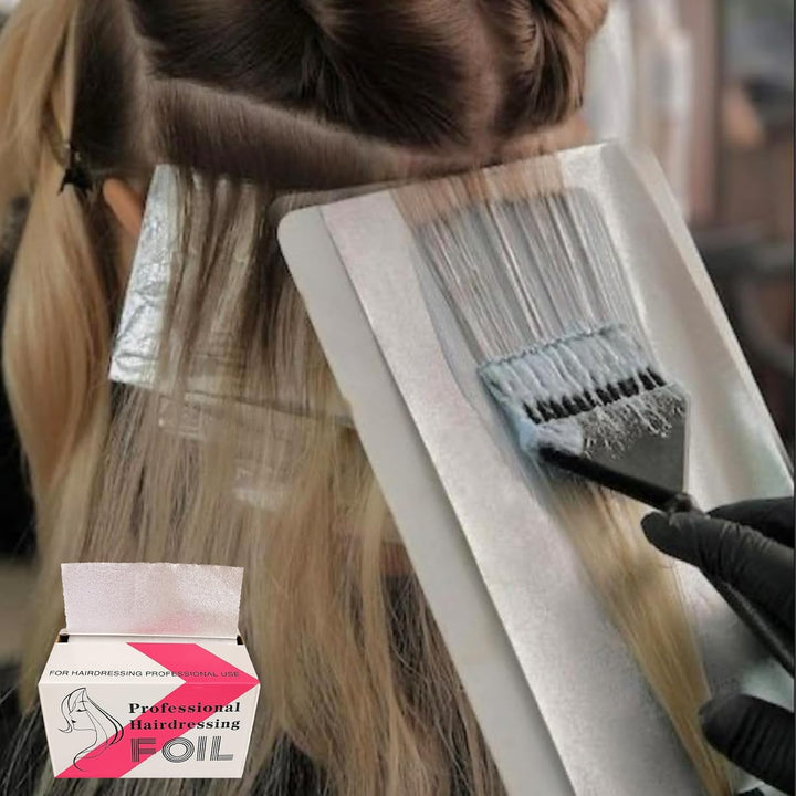 Embossed Hair Foils for Highlighting, Hairdressing Foil, Aluminium Foil for Hair Colouring - Professional Roll with Practical Cutting Edge - for Colouring, Highlighting, Perming, Salon or Home - 50M