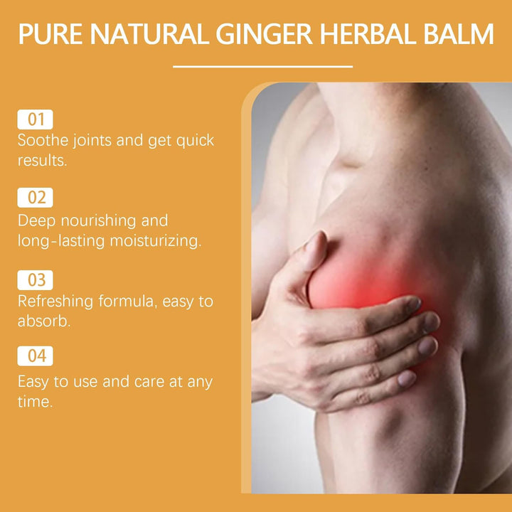 Pure Natural Ginger Herbal Balm, Organic Pure Natural Ginger Herbal Salve 4Oz, Organic Herbal Salve, Care Cream, Effective in Relieve Pain, Suitable for Adults and the Elderly (120Ml)