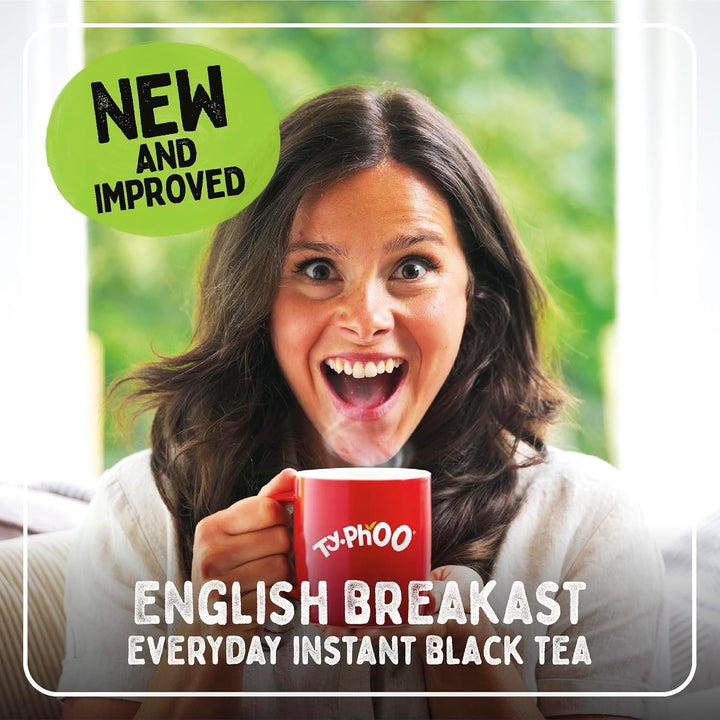 Typhoo QT • Instant One Cup Tea with Whitener • 12 X 125G Tub • Makes up to 60 Cups of Instant Tea • Creamy, Sweet & Convenient • Just Add Hot Water • No Teabags or Milk Needed