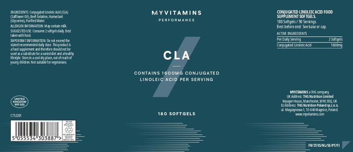 CLA Capsules | 1000Mg Omega-6 Fatty Acid from Safflower Oil | 80% Conjugated Linoleic Acid | Popular Training & Weight Management Supplement | Convenient Softgel Capsules | 180 Count