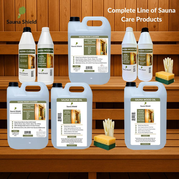 Sauna Wood Oil – 1.32 Gallons (5L / 169 Fl Oz) | Protects & Nourishes Sauna Wood | Solvent-Free, Unscented, Covers 600+ Sq Ft | for Traditional & Infrared Saunas