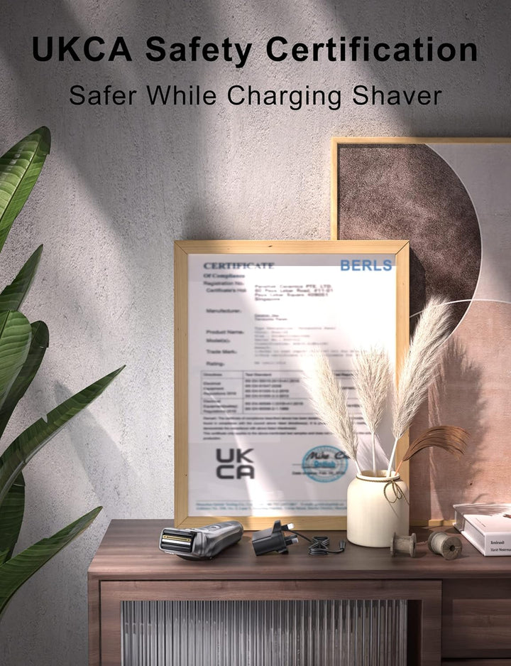 12V Shaver Charger Compatible with Braun Series 1, 3, 5, 7, 9 Trimmer Beard 3 Pin Chargers Power Lead 5544, 5409, 7220, 5377, Epilatpower or Silk-Epil 9, 7, 5, Razor (Not Fit for All-In-One Trimmer)