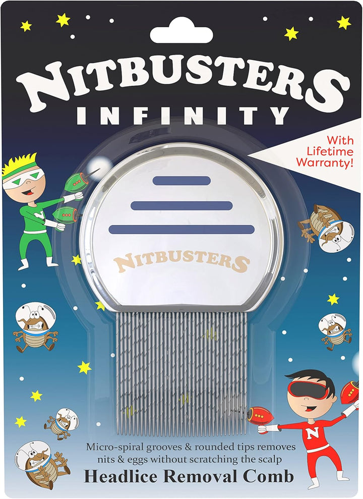 Infinity Stainless Steel Metal Headlice Nit Removal Comb with Spiral Grooves